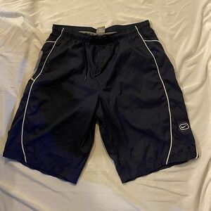 Vintage 90s Nike Swim Trunk Shorts Men Medium Dark Blue‎ Drawstring
